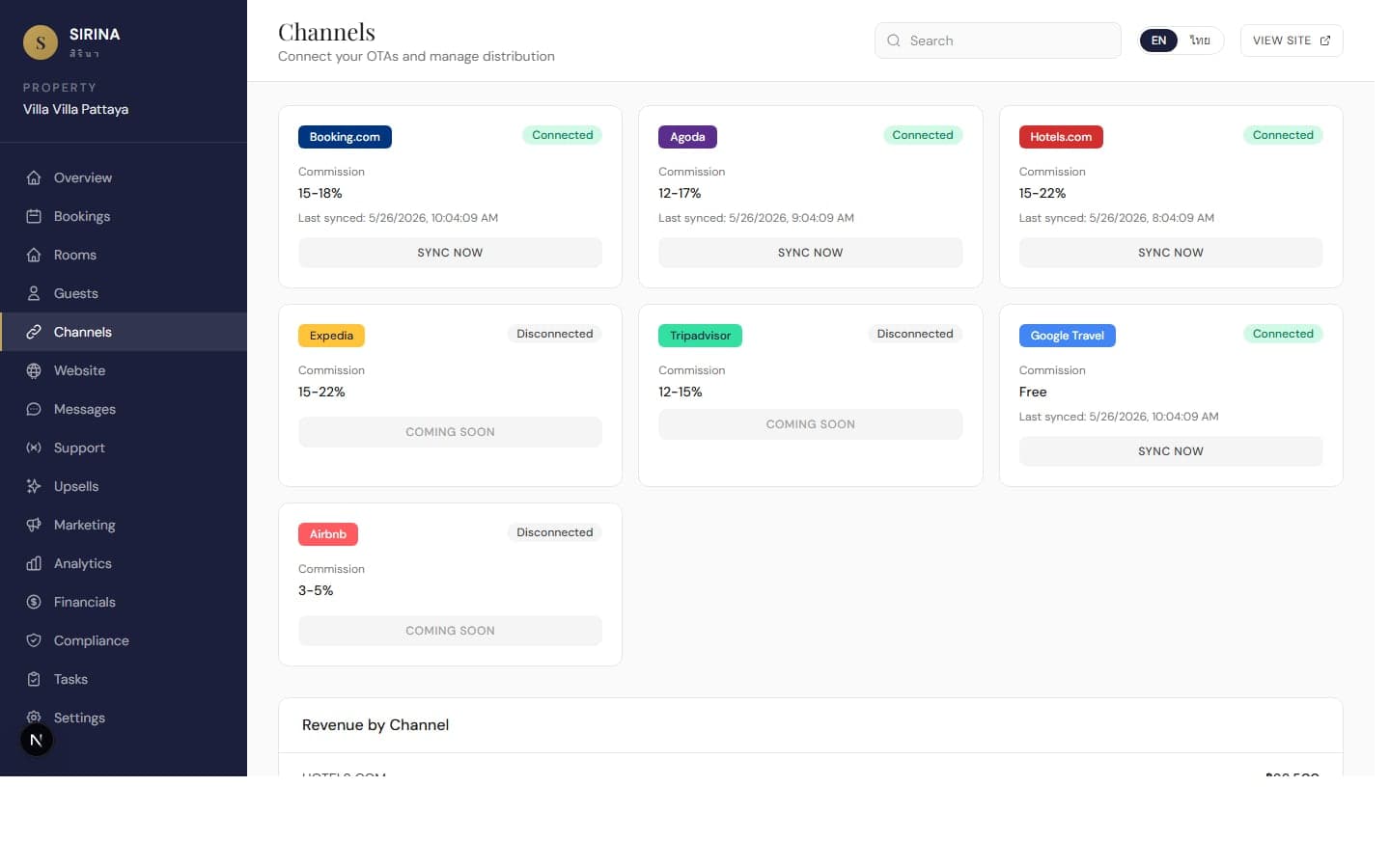 Sirina channel manager